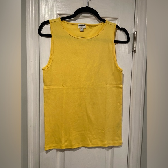 NWOT J. Crew Size M Yellow Mid Weight Crew Neck Soft Knit Cotton Tank Top - Picture 1 of 9